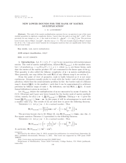 New lower bounds for the rank of matrix multiplication