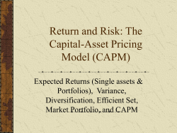 Return and Risk: The Capital-Asset Pricing Model (CAPM)