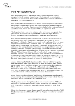 pure admission policy - PURE Life Experiences