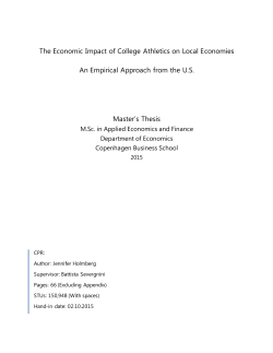 The economic impact of college athletics on local economies in the