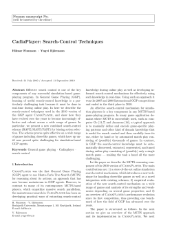 CadiaPlayer: Search-Control Techniques