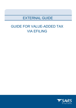 Guide for Value Added Tax via eFiling