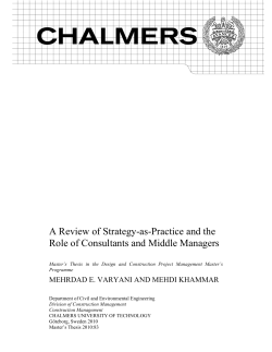 A Review of Strategy-as-Practice and the Role of Consultants and
