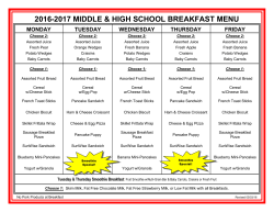 High School Breakfast - School Nutrition and Fitness