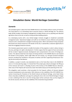 Simulation Game: World Heritage Committee
