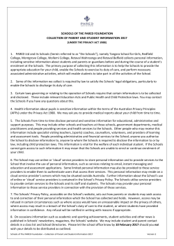 Collection of Parent and Student Information 2017