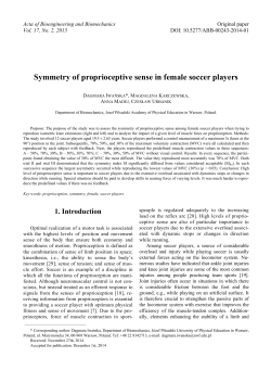 Symmetry of proprioceptive sense in female soccer players