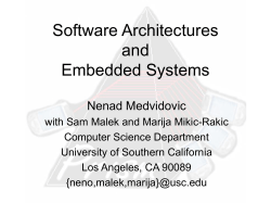 Software Architectures and Embedded Systems