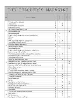 THE TEACHER`S MAGAZINE N&ordm; TOPIC/THEME ARTICLES
