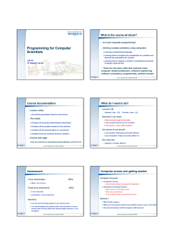 Programming for Computer Scientists