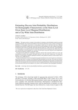 Estimating Discrete Joint Probability Distributions for Demographic