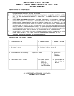 Part-time Position to Full-time Position