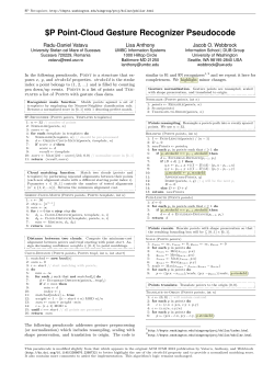 P Point-Cloud Gesture Recognizer Pseudocode