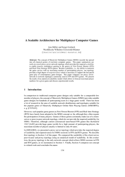 A Scalable Architecture for Multiplayer Computer Games