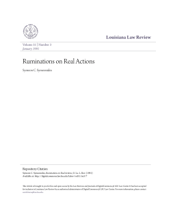 Ruminations on Real Actions - DigitalCommons @ LSU Law Center