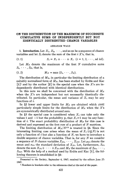 on the distribution of the maximum of successive