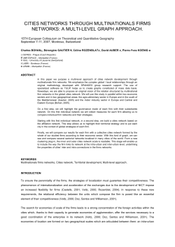 CITIES NETWORKS THROUGH MULTINATIONALS FIRMS