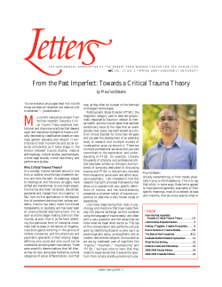 From the Past Imperfect: Towards a Critical Trauma Theory