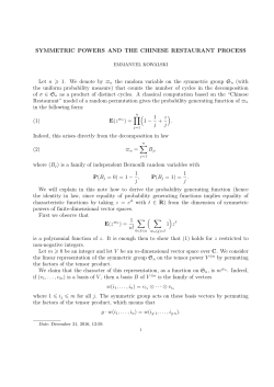Symmetric powers and the Chinese restaurant process
