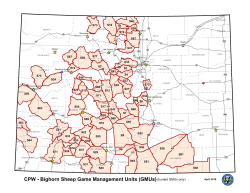 Bighorn Sheep Data Analysis Units within Game Management Units