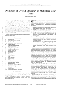 Prediction of Overall Efficiency in Multistage Gear Trains