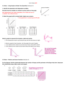 Unit 2 Notes KEY 4-1 Notes &ndash; Using Graphs to Relate Two