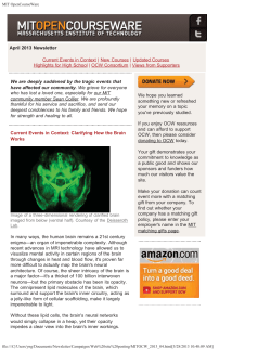 April 2013 - MIT OpenCourseWare