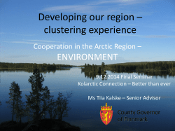 Developing our region * clustering experience