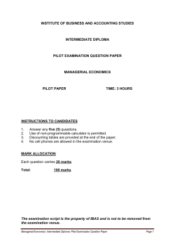 Managerial Economics Pilot Paper Nov 2015
