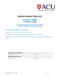 Template - Minor Change