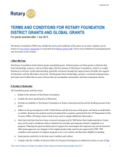 Terms and Conditions for Rotary Foundation District