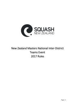 New Zealand Masters National Inter-District Teams