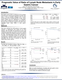Prognostic Value of Ratio of Lymph Node Metastasis in Early Gastric