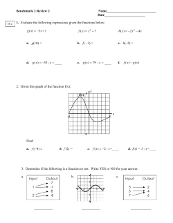 Function notation Worksheet