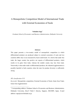 A Monopolistic Competition Model of International Trade with