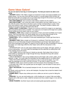 Game Ideas Galore! - Christ Center | Cashmere, WA