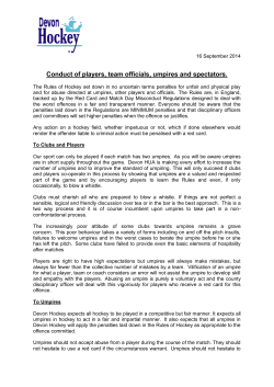 Conduct of players, team officials, umpires and