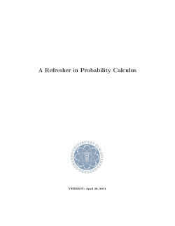 A Refresher in Probability Calculus