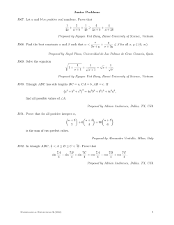 Junior Problems J367. Let a and b be positive real