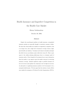 Health Insurance and Imperfect Competition in the Health Care Market