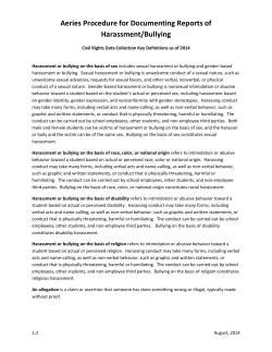 Entering Victim Reports of Harassment/Bullying in Aeries