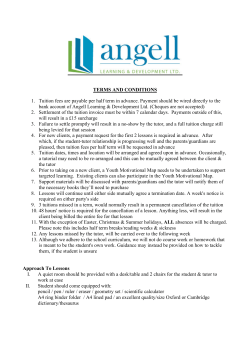 TERMS AND CONDITIONS 1. Tuition fees are payable per half term