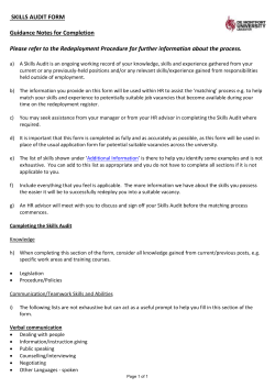 Skills Audit Form