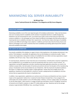 maximizing sql server availability