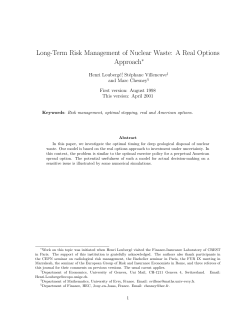 Long-Term Risk Management of Nuclear Waste