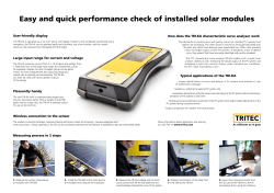 Easy and quick performance check of installed solar modules - TRI-KA