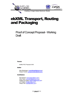ebXML Proof of Concept Proposal