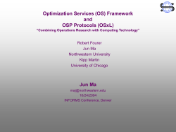 Optimization Services Framework and Virtual Prototype - COIN-OR