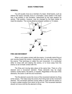 BASIC FORMATIONS GENERAL You will usually move as a