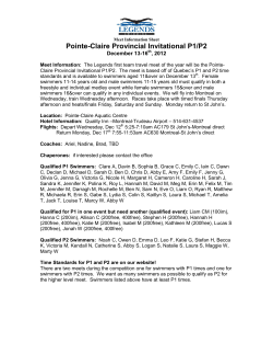 Pointe-Claire Provincial Invitational P1/P2